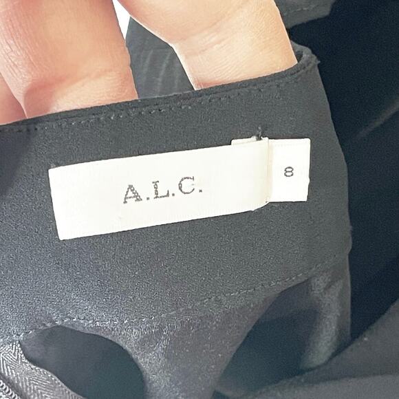 A.L.C Women’s Black Short Sleeve Tie back peplum top size 8 - Picture 5 of 5